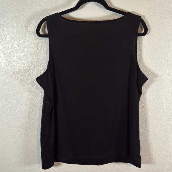 Talbots Black Sequined Square Neck Tank Size 1X - Picture 4 of 6